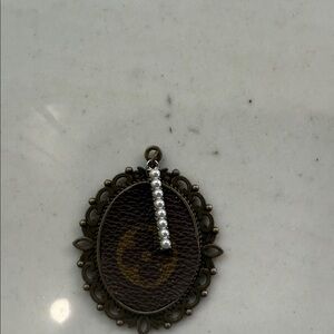 Upcycled Designer Elegant Pearl and Bronze Pendant